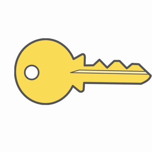 key shaped business cards